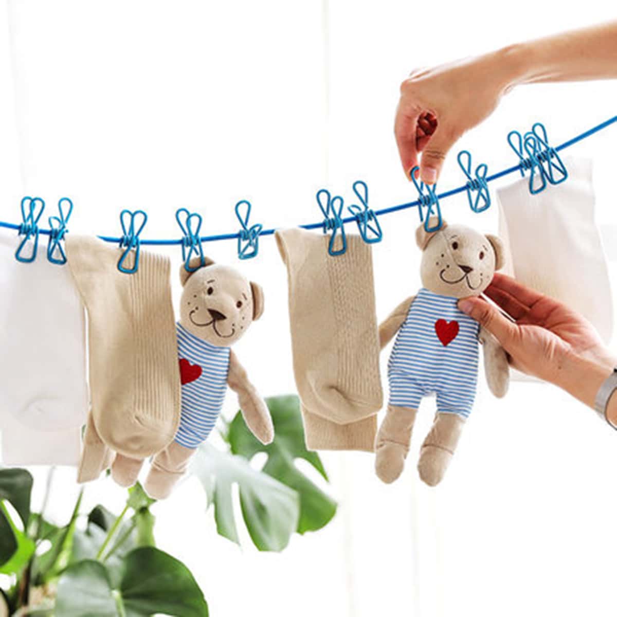 

1pc Solid Clothesline With Clip