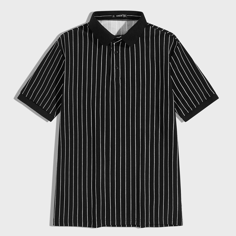 

Guys Striped Short Sleeve Polo Shirt, Black