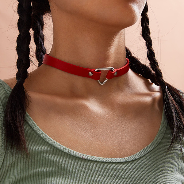 

1pc Треугольник Декор Чокер, Красный