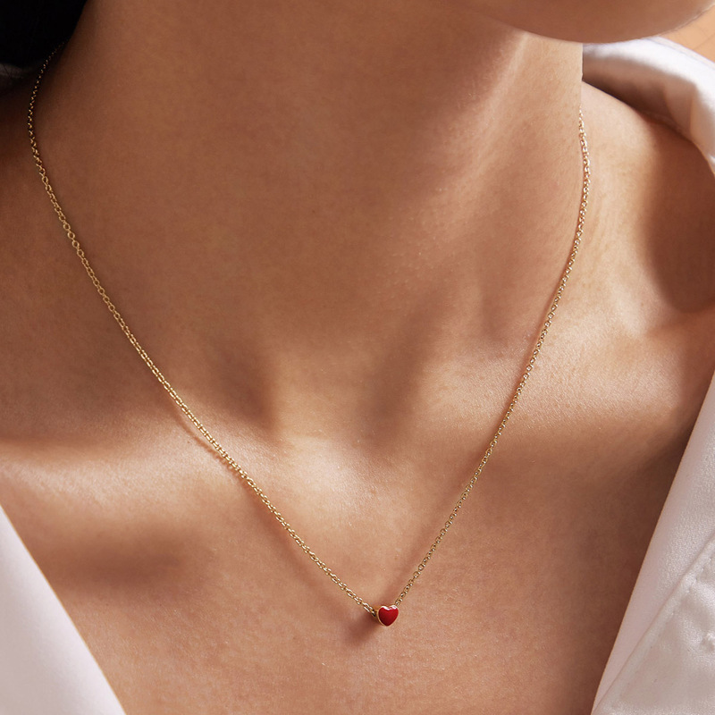 

1pc Heart Charm Necklace, Gold