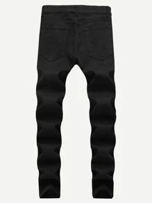 Manfinity Hypemode Men Ripped Solid Jeans - Black - View 2