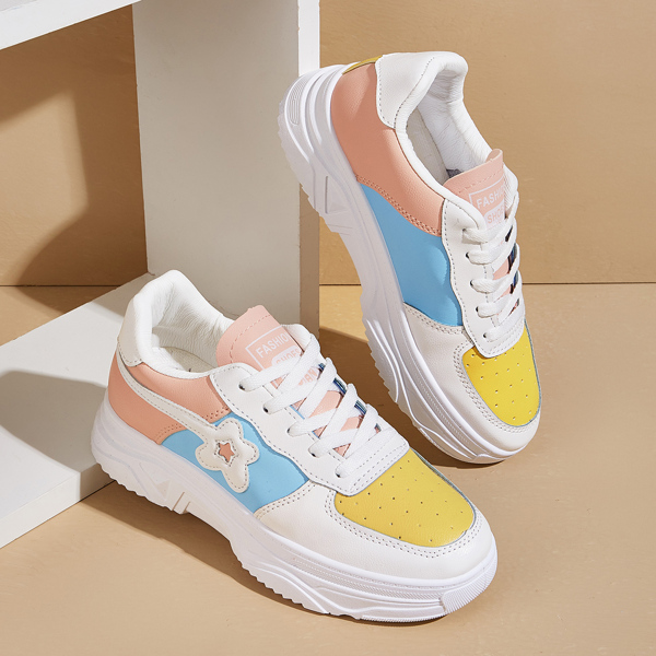 

Colorblock Lace-up Front Sneakers, Multicolor