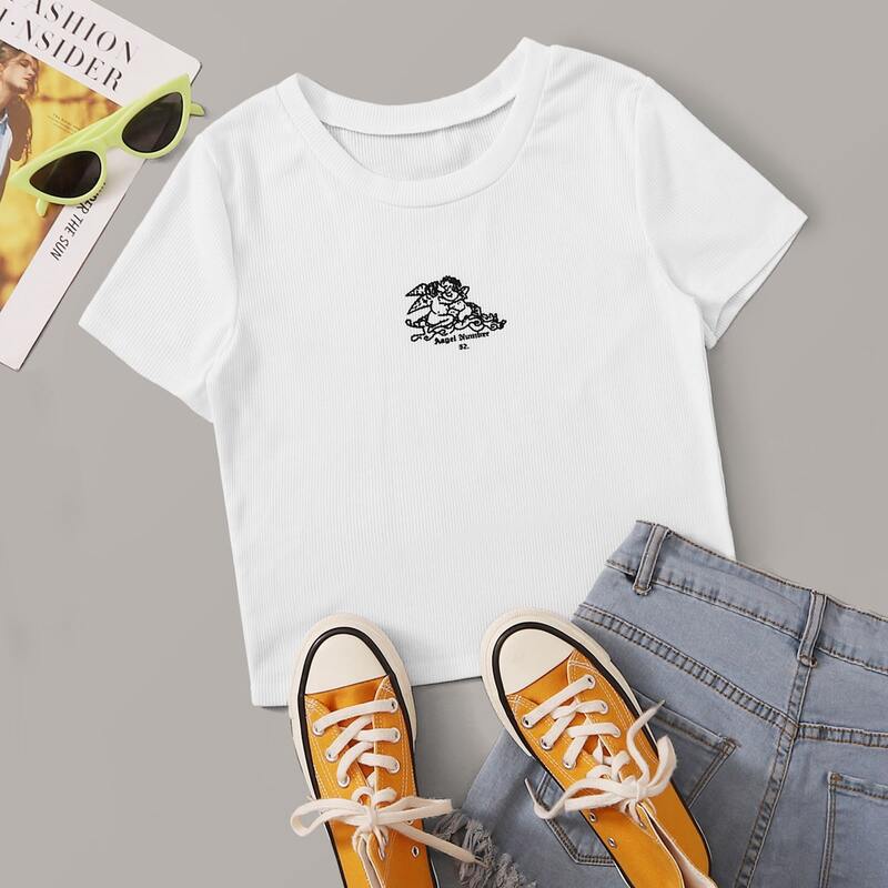 

Angel Graphic White Tee