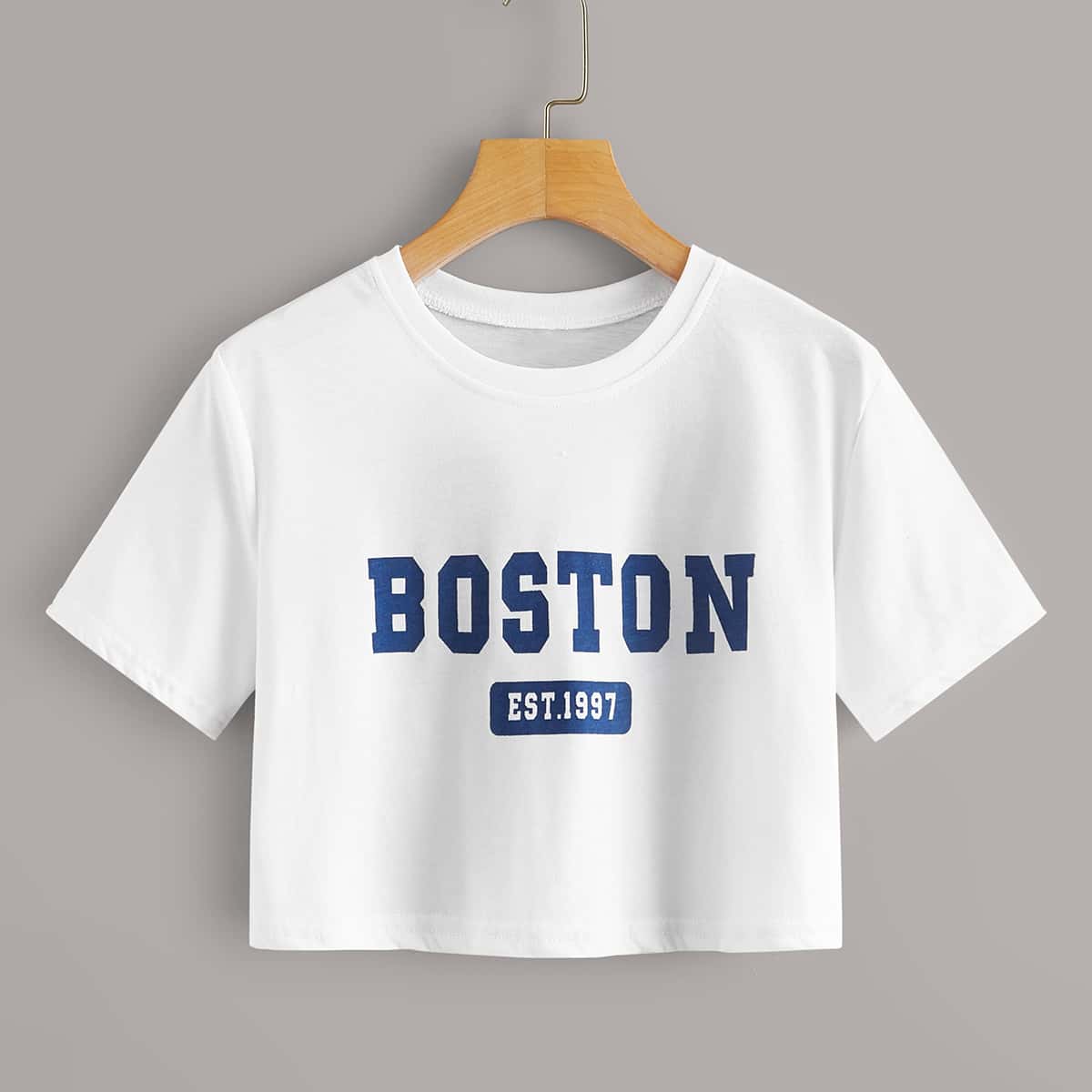 

Letter Graphic Crop Tee, White