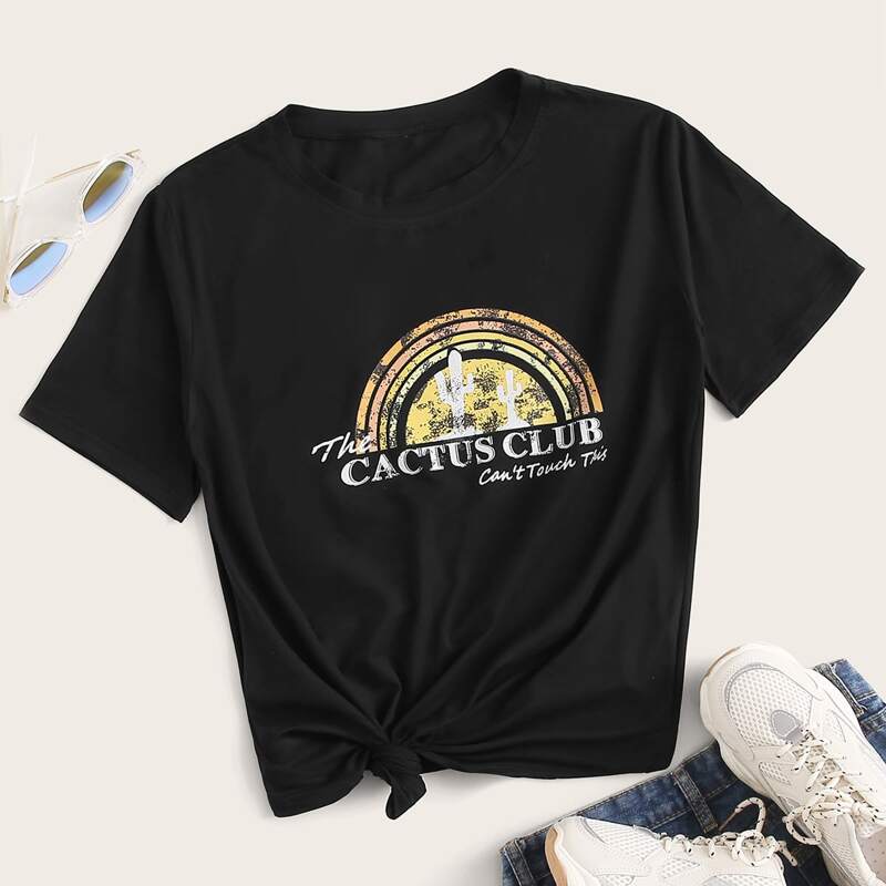 

Slogan Graphic Black Tee