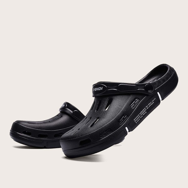 

Men Letter Graphic Sandals, Black