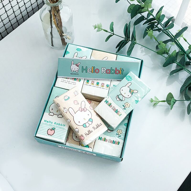 

12pack Cartoon Print Cover Handkerchief Paper
