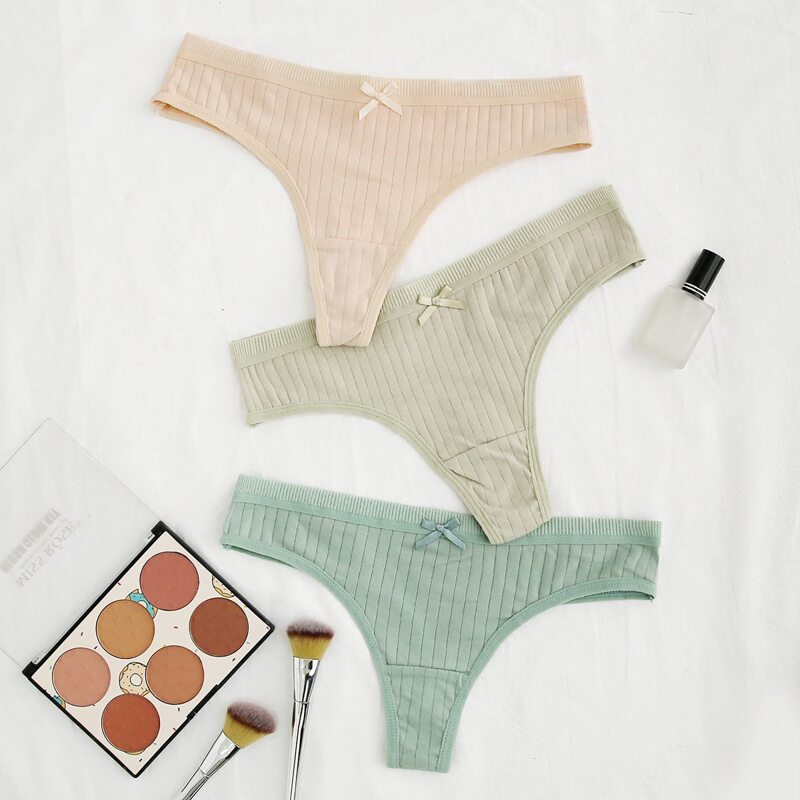 

3pack Bow Decor Panty Set, Multicolor