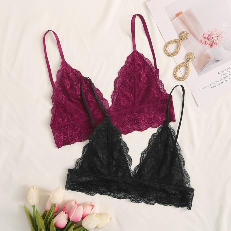 

2pack Floral Lace Bra Set, Multicolor