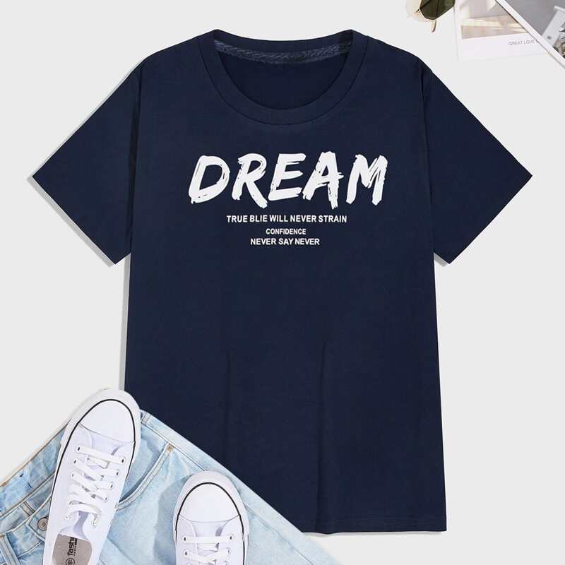 

Guys Slogan Graphic Short Sleeve Tee, Navy blue