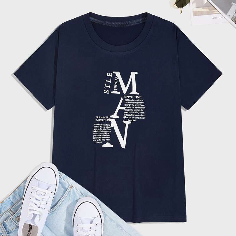 

Guys Slogan Graphic Short Sleeve Tee, Navy