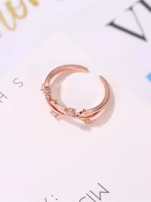 1 vòng rhinestone chạm khắc thiết kế chi nhánh vòng Cuff - Vàng - Xem 3