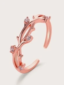 1 vòng rhinestone chạm khắc thiết kế chi nhánh vòng Cuff - Vàng - Xem 4