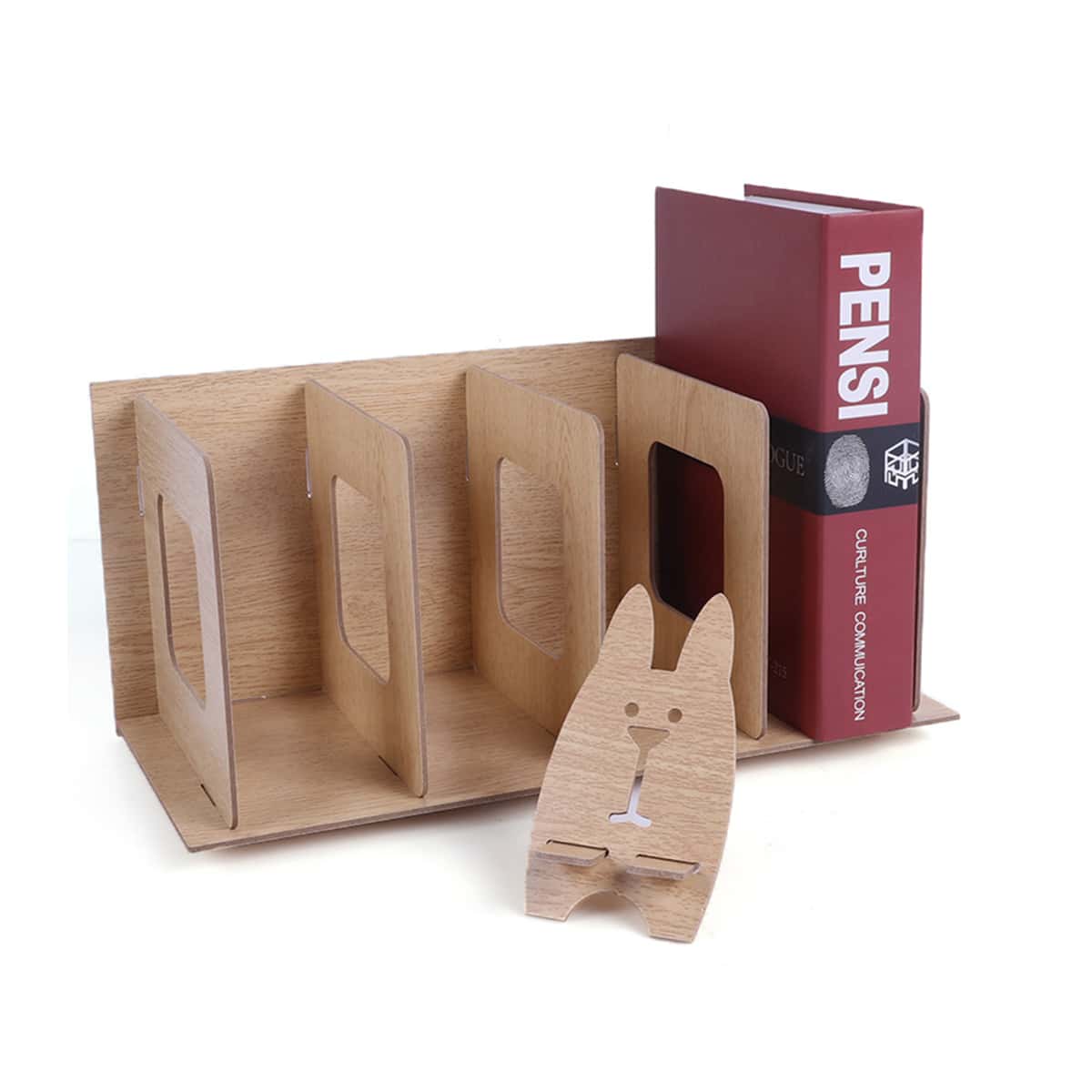 

Multi-compartment Wooden Bookend