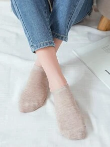 5pairs Multicolored Solid Ankle Socks - Multicolor - View 4