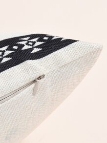 Bộ 1 Vỏ Gối Thắt Lưng Họa Tiết Hình Học, Không Ruột, Vỏ Gối Kiểu Dáng Hiện Đại, Không Ruột, Dùng Cho Ghế Sofa, Phòng Khách - Đen và trắng - Xem 2