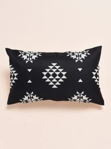 Bộ 1 Vỏ Gối Thắt Lưng Họa Tiết Hình Học, Không Ruột, Vỏ Gối Kiểu Dáng Hiện Đại, Không Ruột, Dùng Cho Ghế Sofa, Phòng Khách - Đen và trắng - Xem 6