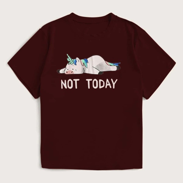 

Plus Cartoon And Letter Graphic Tee, Burgundy