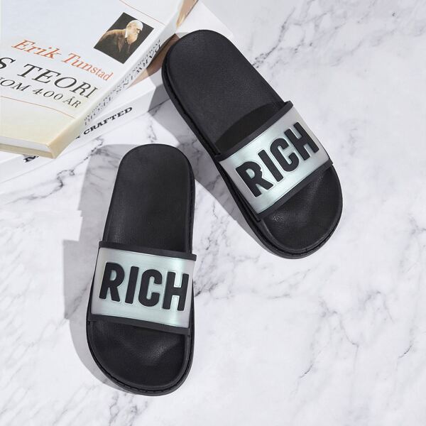 

Letter Graphic Wide Fit Sliders, Multicolor