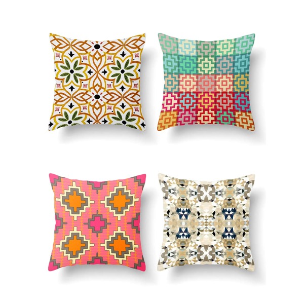 

1pc Geometric Pattern Cushion Cover Without Filler, Multicolor
