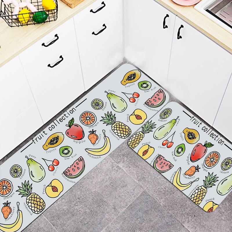 

1pc Fruit Print Kitchen Carpet, Multicolor
