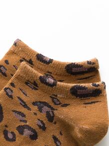 5 Pairs Women Leopard Print Cotton Ankle Leg Warmers Set - Multicolor - View 3
