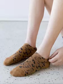 5 Pairs Women Leopard Print Cotton Ankle Leg Warmers Set - Multicolor - View 4