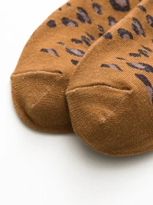 5 Pairs Women Leopard Print Cotton Ankle Leg Warmers Set - Multicolor - View 5