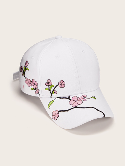 Floral Embroidered Baseball Cap