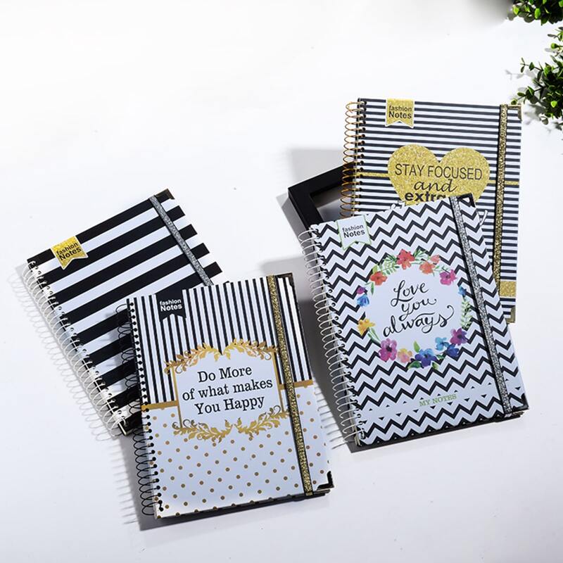 

1pack Stripe Pattern Cover Spiral Notebook