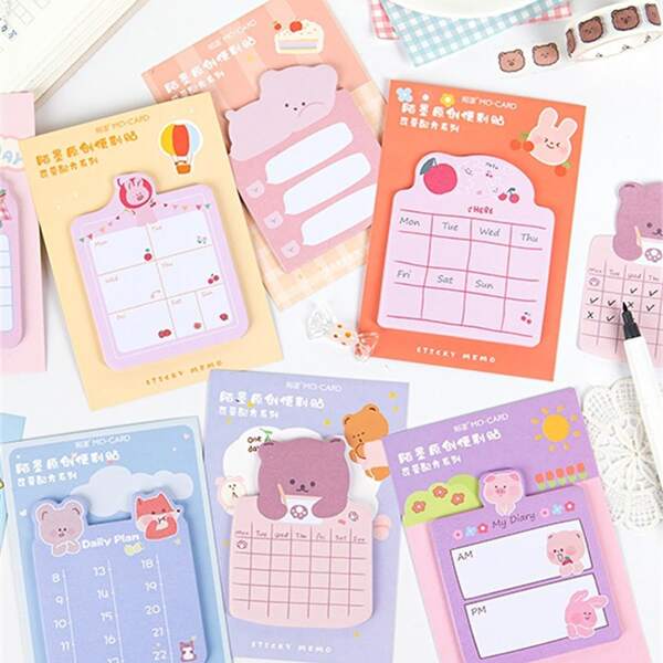 

1pc Cartoon Graphic Sticky Note, Multicolor