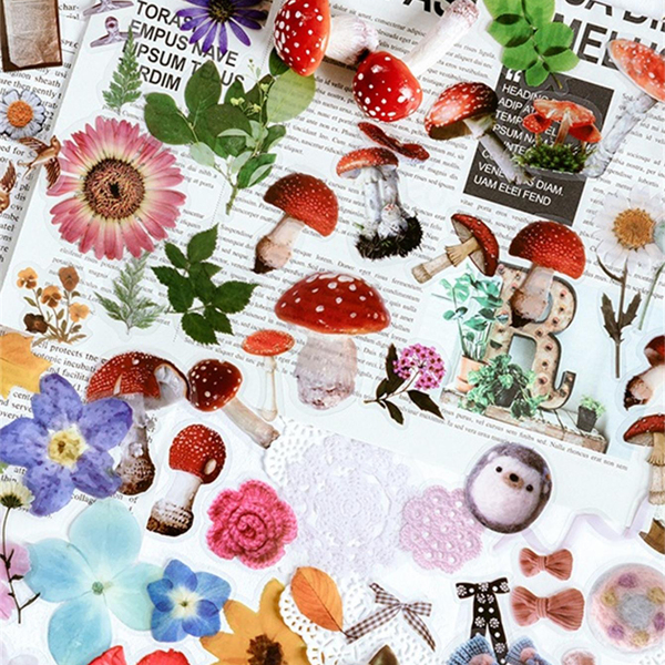 

40pcs DIY Mushroom Sticker, Multicolor