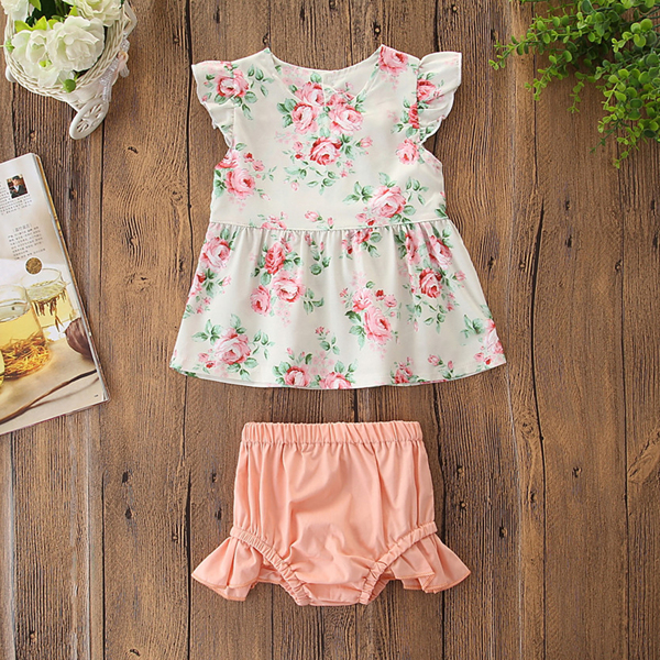 

Toddler Girls Ruffle Floral Print Peplum Blouse & Shorts, Multicolor