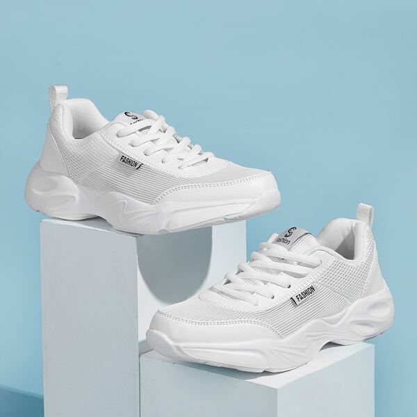

Lace-up Front Wide Fit Sneakers, White