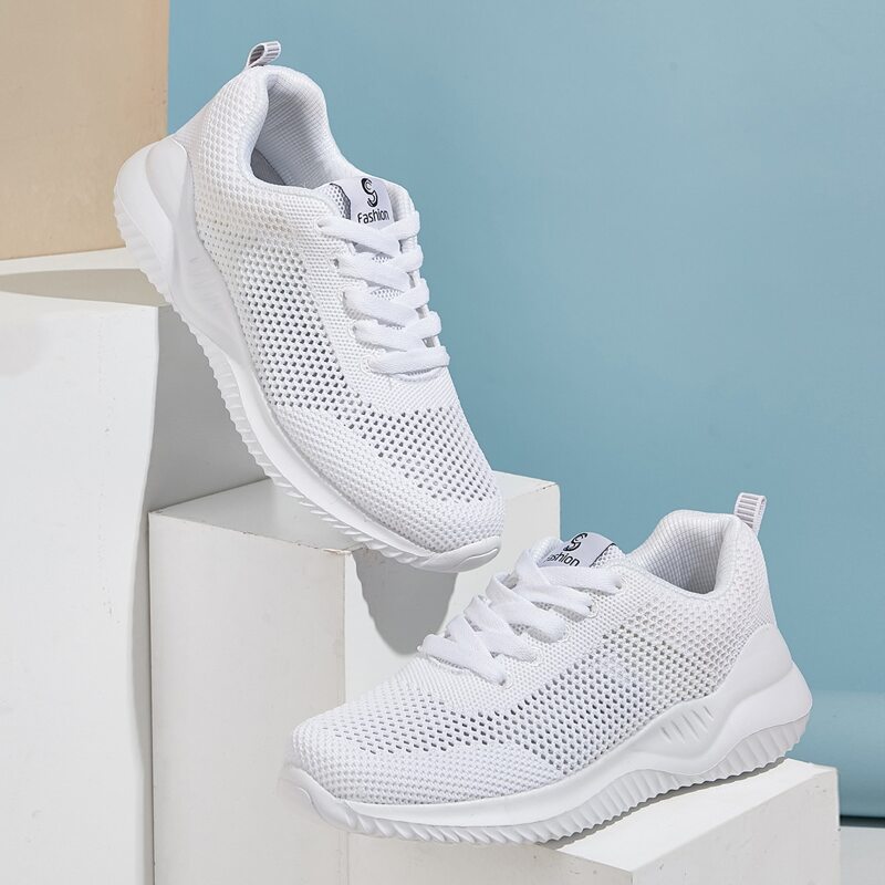 

Lace-up Front Sneakers, White
