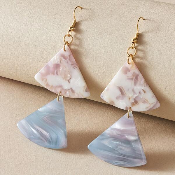 

Серьги-подвески в форме веера 1 пара, Многоцветный