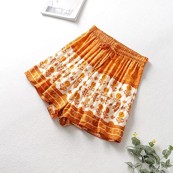 

Tribal Print Drawstring Waist Shorts, Orange