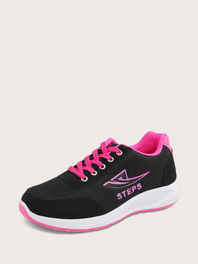 Lace-up Front Mesh Panel Sneakers