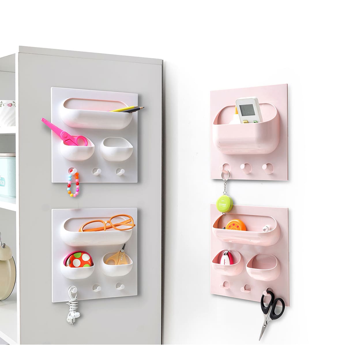 

1pc 3 Hole Wall Storage Rack, Multicolor
