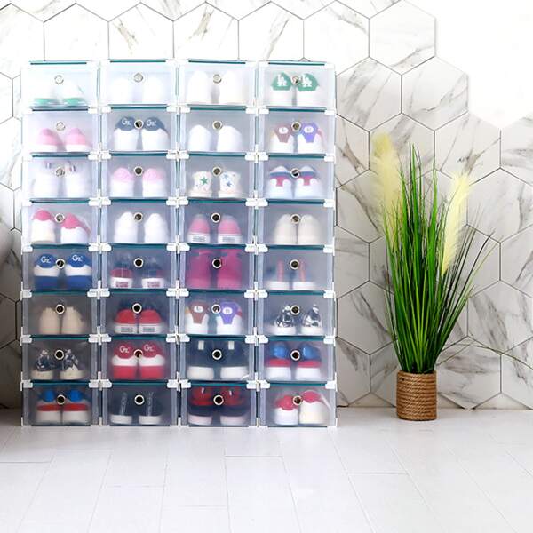 

1pc Clear Shoes Storage Box, Multicolor