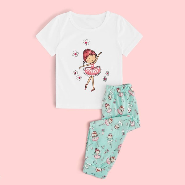 

Toddler Girls Floral & Figure Graphic PJ Set, Multicolor