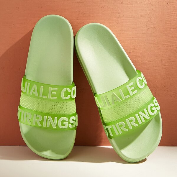 

Letter Graphic Wide Fit Sliders, Green bright
