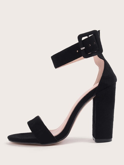 Two Part Ankle Strap Chunky Heels