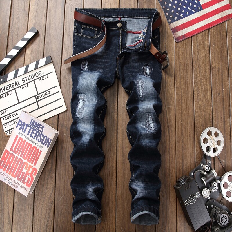 

Guys Distressed Skinny Jeans, Blue
