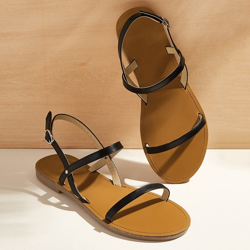 

Open Toe Slingback Sandals, Black