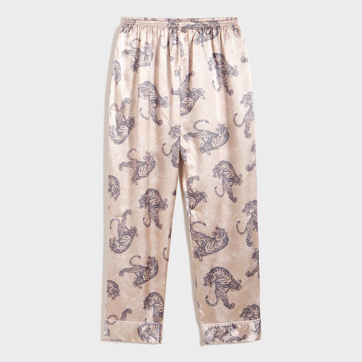 

Guys Satin Tiger Print Pajama Pants, Multicolor
