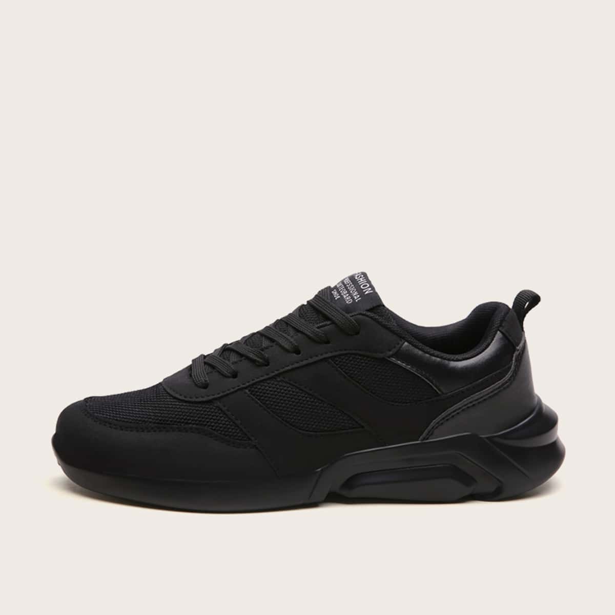 

Guys Lace-up Front Mesh Panel Sneakers, Black