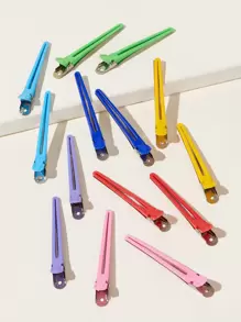 12pcs Random Color Salon Hair Clip - Multicolor - View 1