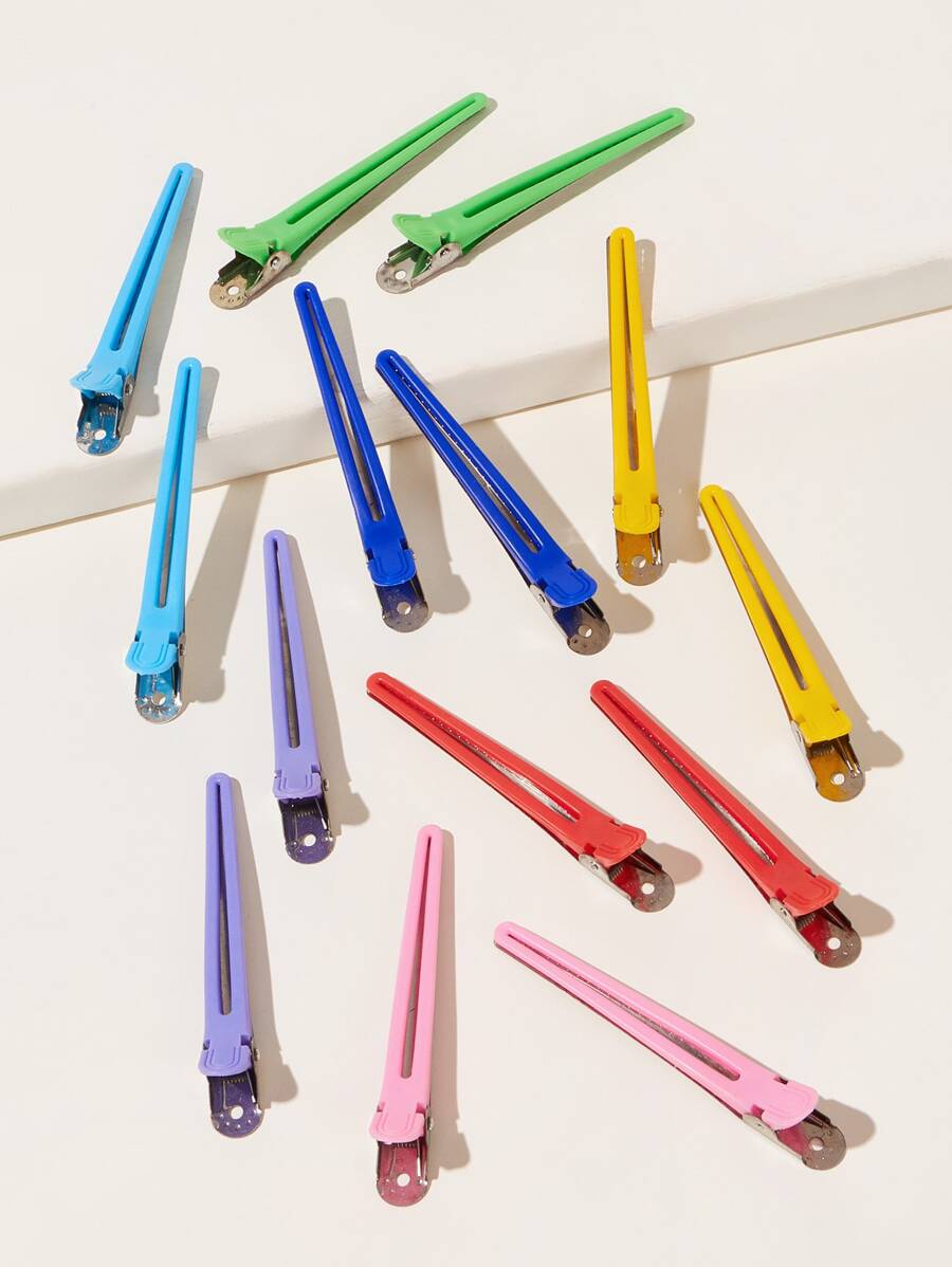 12pcs Random Color Salon Hair Clip - Multicolor - View 1