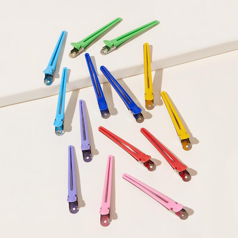 

12pcs Random Color Salon Hair Clip, Multicolor